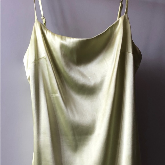 Satin neon yellow slip dress - Picture 2 of 7